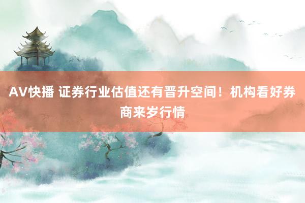 AV快播 证券行业估值还有晋升空间！机构看好券商来岁行情