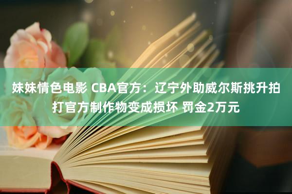 妹妹情色电影 CBA官方：辽宁外助威尔斯挑升拍打官方制作物变成损坏 罚金2万元