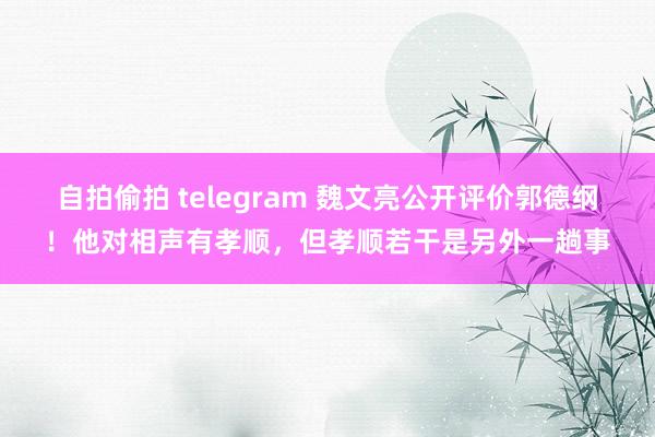 自拍偷拍 telegram 魏文亮公开评价郭德纲！他对相声有孝顺，但孝顺若干是另外一趟事