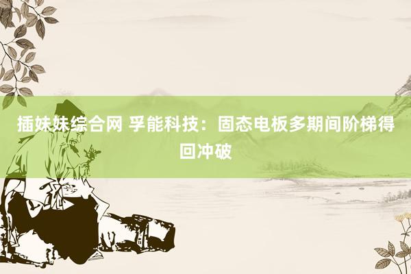 插妹妹综合网 孚能科技：固态电板多期间阶梯得回冲破