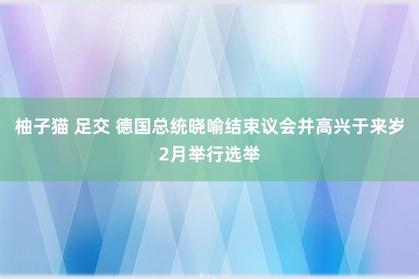 柚子猫 足交 德国总统晓喻结束议会并高兴于来岁2月举行选举