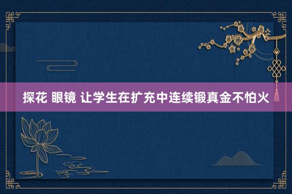 探花 眼镜 让学生在扩充中连续锻真金不怕火