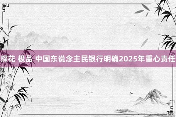 探花 极品 中国东说念主民银行明确2025年重心责任