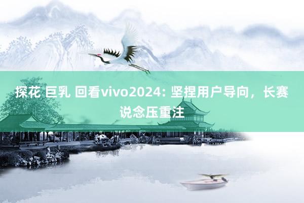 探花 巨乳 回看vivo2024: 坚捏用户导向，长赛说念压重注