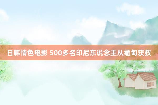 日韩情色电影 500多名印尼东说念主从缅甸获救
