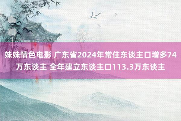妹妹情色电影 广东省2024年常住东谈主口增多74万东谈主 全年建立东谈主口113.3万东谈主