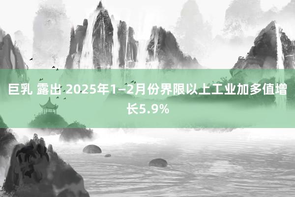 巨乳 露出 2025年1—2月份界限以上工业加多值增长5.9%