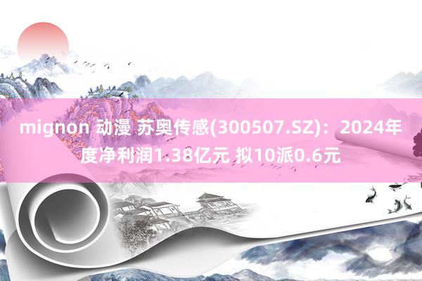mignon 动漫 苏奥传感(300507.SZ)：2024年度净利润1.38亿元 拟10派0.6元