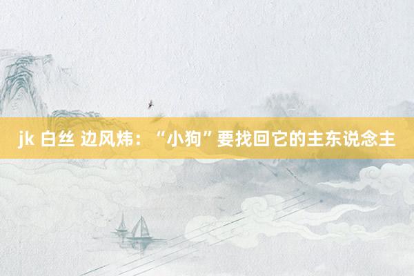 jk 白丝 边风炜：“小狗”要找回它的主东说念主