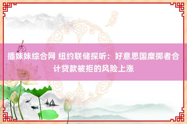 插妹妹综合网 纽约联储探听：好意思国糜掷者合计贷款被拒的风险上涨