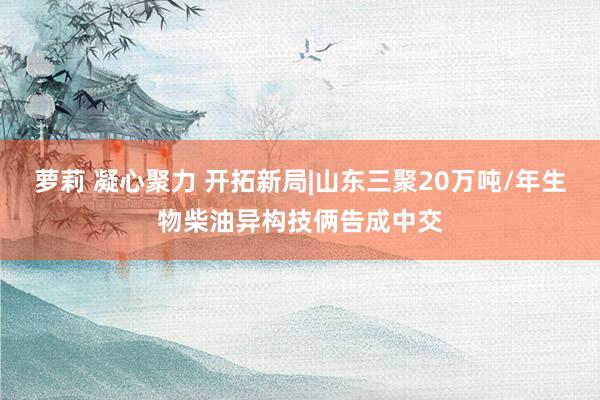 萝莉 凝心聚力 开拓新局|山东三聚20万吨/年生物柴油异构技俩告成中交