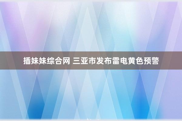插妹妹综合网 三亚市发布雷电黄色预警